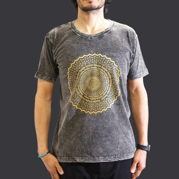 Medium Stone Washed T-Shirt - Mandala - Dark Grey - Image 4