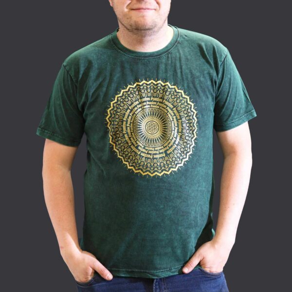 XLarge Stone Washed T-Shirt - Mandala - Green - Image 2