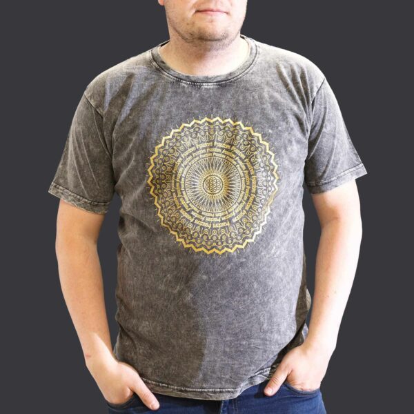 XLarge Stone Washed T-Shirt - Mandala - Dark Grey - Image 2