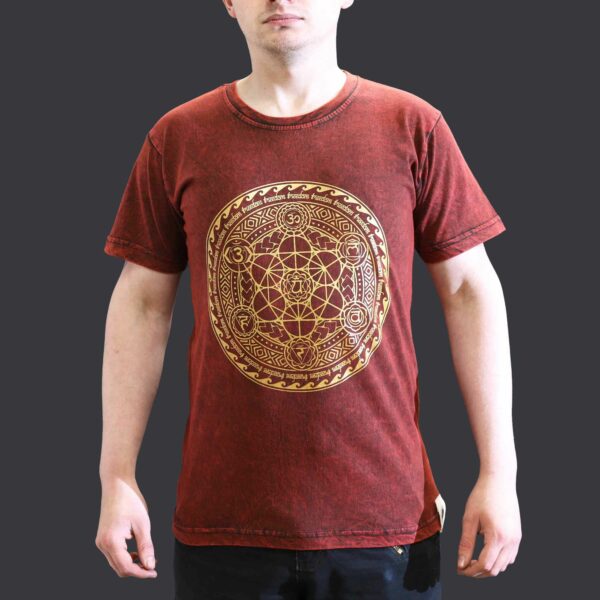 Small Stone Washed T-Shirt - Chakra - Maroon - Image 2