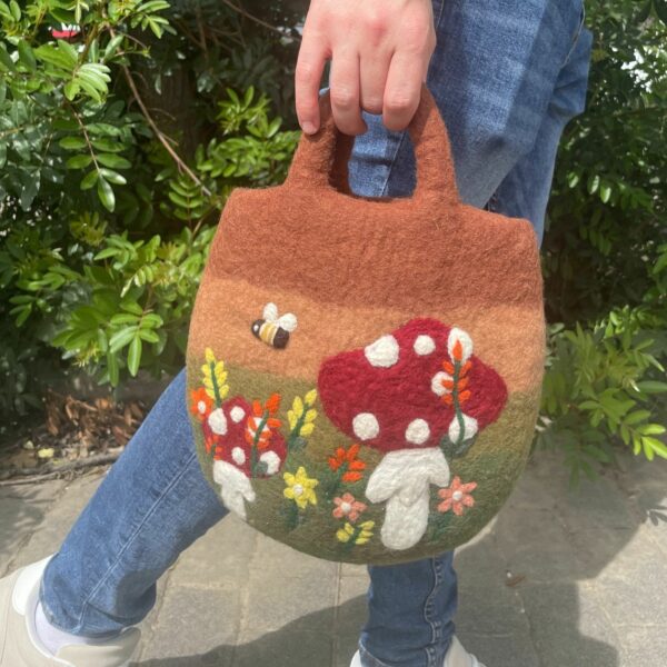 Mushroom Garden Felted Bag - Image 2