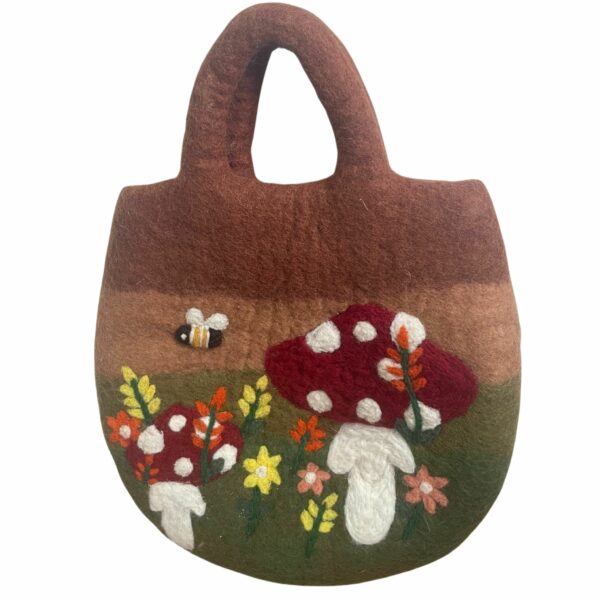 Mushroom Garden Felted Bag - Image 3