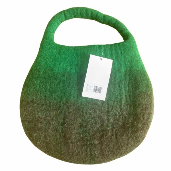 Water Felted Bee Bag - One Handle with Magnet - Garden Greens - Image 3