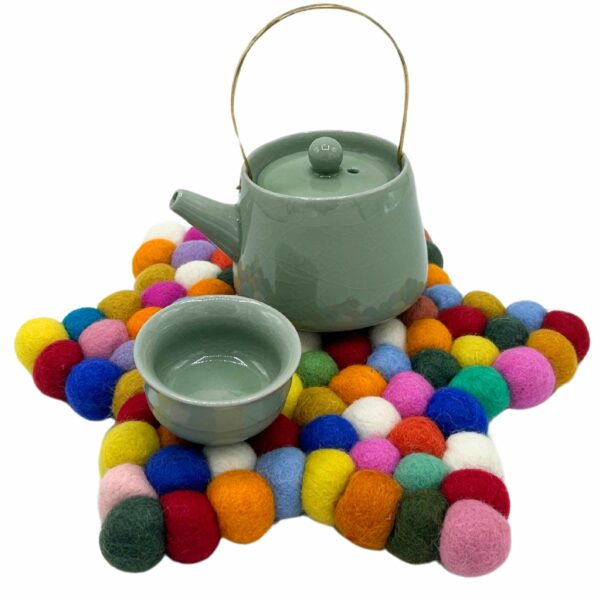 Felt Ball Star Centre Mat - Multi Colour - Image 3