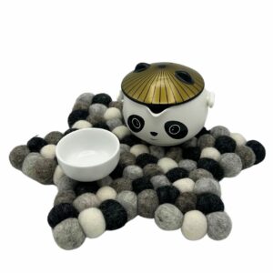 Felt Ball Star Centre Mat - Multi Grey Colour
