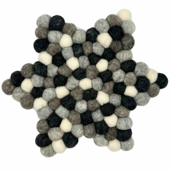 Felt Ball Star Centre Mat - Multi Grey Colour - Image 3