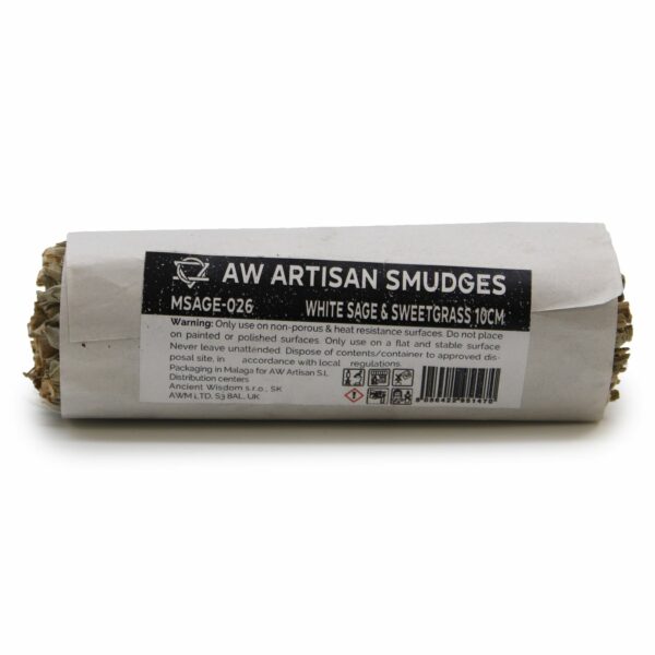 Smudge Stick - White Sage & Sweetgrass 10cm - Image 3