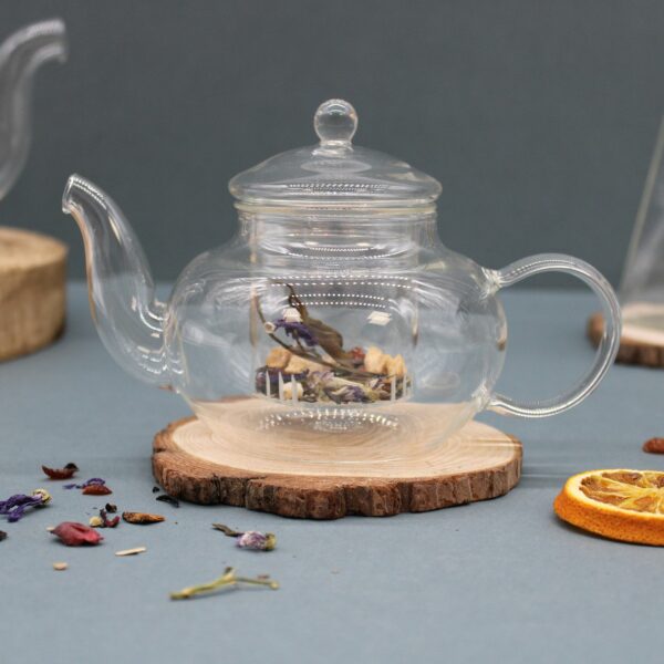 Glass Infuser Teapot - Round Pearl - 400ml - Image 2