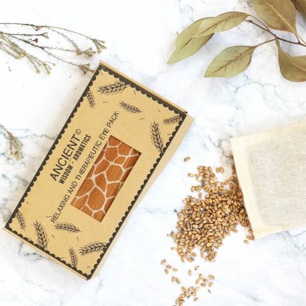 Lavender Natural Cotton and Juco Eye Pillow in Gift Box - Madagascar Giraffe - Image 2
