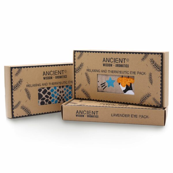 Lavender Natural Cotton and Juco Eye Pillow in Gift Box - Night Leopard - Image 2