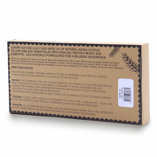 Lavender Natural Cotton and Juco Eye Pillow in Gift Box - Lazy Sloth - Image 4