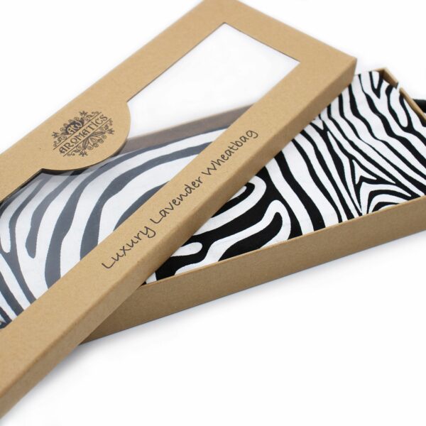 Luxury Lavender  Wheat Bag in Gift Box  - Zebra - Image 2
