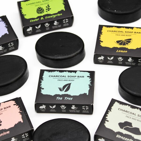 Charcoal Soap 85g - Geranium - Image 2