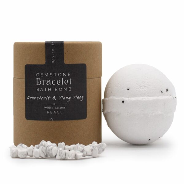 White Jasper Gem Bracelet Bath Bomb - Image 2