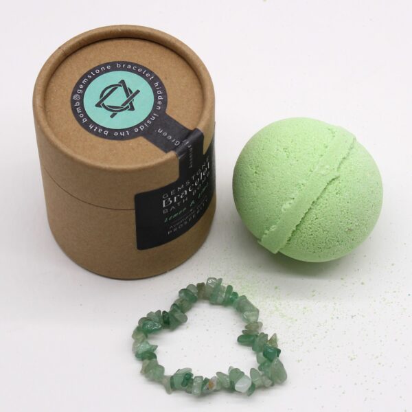 Green Aventurine Gem Bracelet Bath Bomb - Image 8