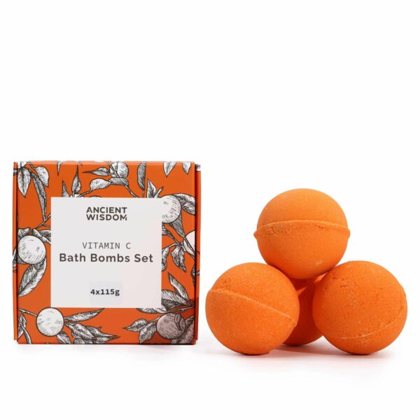 Set of 4 Vitamin C Bath Bombs – Aromatherapy Quartet - Image 3