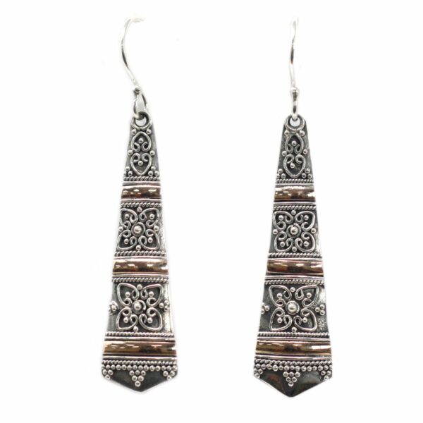 Silver & Gold Earring - Tribal Drops - Image 9