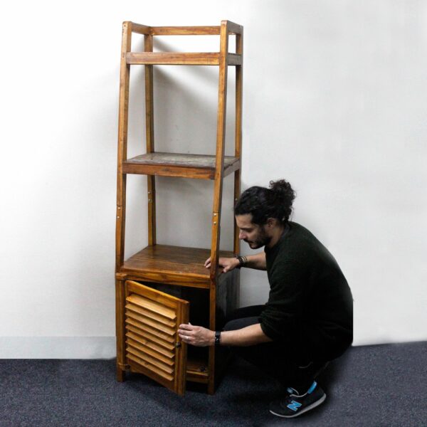 Recycled Teak-wood Open Shelf Display - Image 4